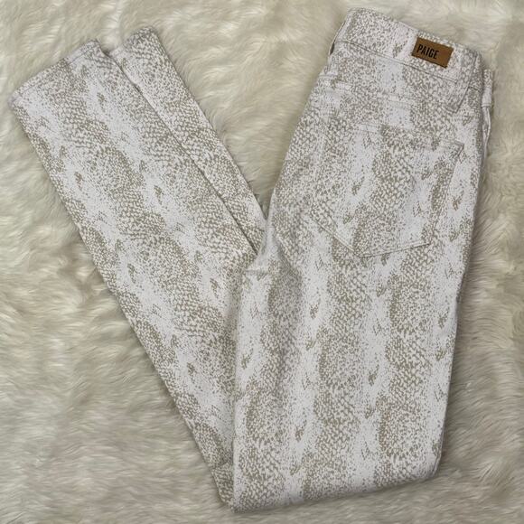 PAIGE Hoxton Ultra Skinny Ankle High Rise Jeans Sonoran Snake Size 26 - Picture 2 of 14